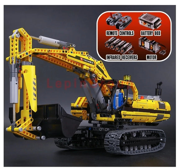 Motorised excavator building blocks